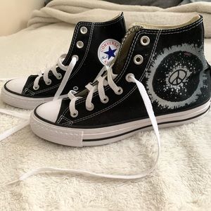 NWOT Converse All Star High Tops with Peace Sign